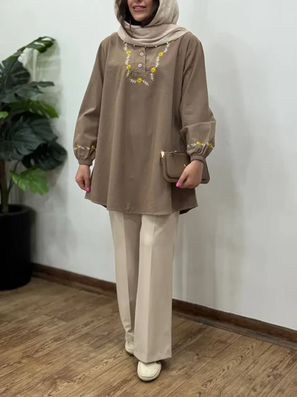مانتو لینن گلدوزی سرنا