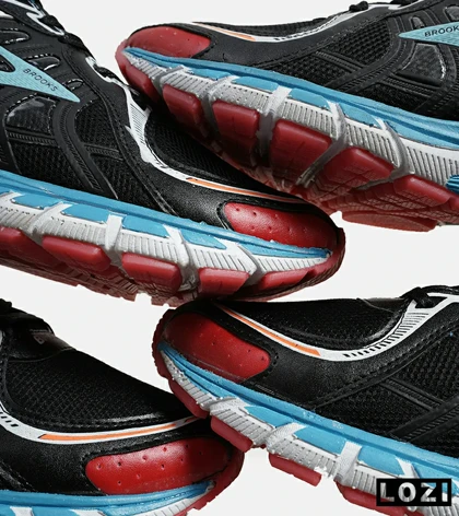 کفش کتانی بزرگ پا مشکی آبی قرمز BROOKS adrenaline gts 22