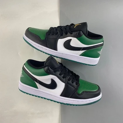 کتانی جردن وان لو سبز مشکی سفید Air Jordan 1 مسترکوالیتی