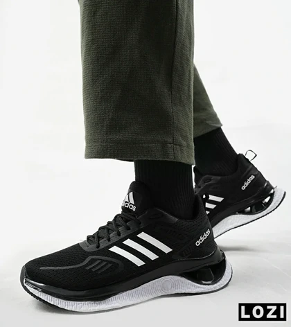 کفش کتانی مردانه مشکی سفید Adidas running shoes