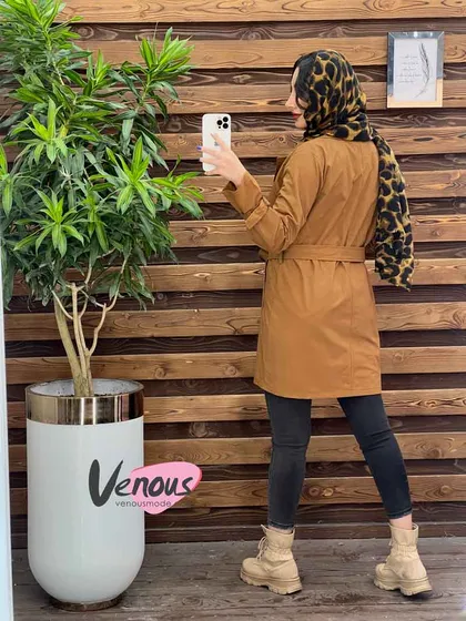 بارانی چهاردکمه کمردار
