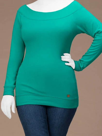 بلوز زنانه تریکو یقه قایقی کژوال آوینا