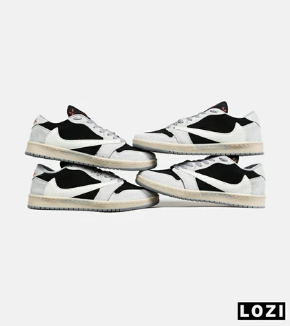 کفش کتانی مردانه کرم مشکی NIKE travis scott