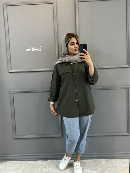 مانتو لینن دو جیب