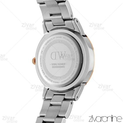 ساعت دنیل ولینگتون زنانه دورنگ رزگلد ایندکس نگین‌دار مدیوم 103449