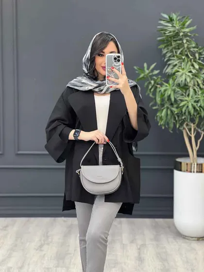 مانتو آستین برگردون تک دکمه
