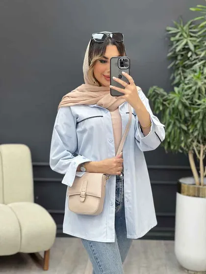 مانتو زیپ نما آستین دو دکمه