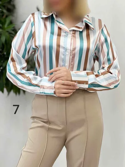 شومیز ساتن طرح دار