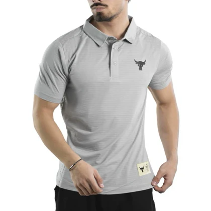 پولوشرت ورزشی مردانه آندر آرمور مدل Heat Gear-399 طوسی روشن