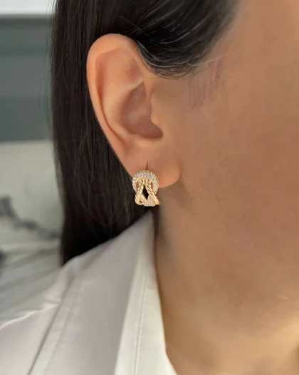 گوشواره زنانه جواهری طرح طلا ژوپینگ، ظرافت بی‌نظیر