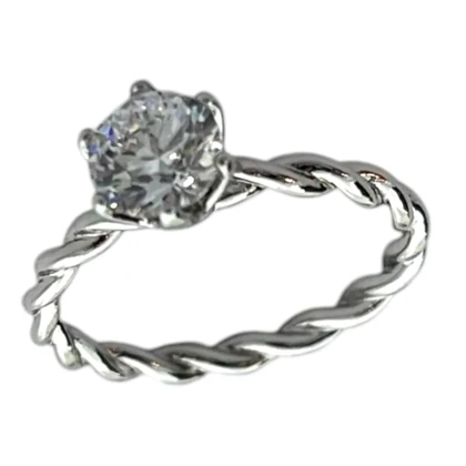 انگشتر زنانه مدل تک نگین جواهری شیک و خاص