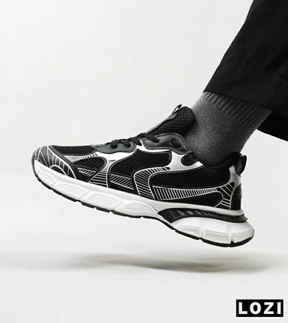 کفش کتانی مردانه مشکی نقره ای BALENCIAGA