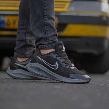 کتانی نایک زوم مشکی طوسی کد 757