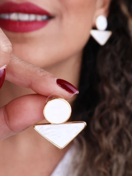 گوشواره زنانه دایره مثلت کد E1119