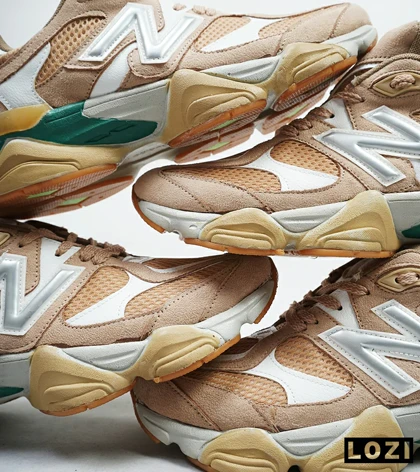 کفش کتانی مردانه کرم قهوه ای سبز NEW BALANCE 9060