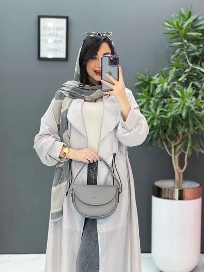 مانتو نازلی بلند کمرگت دار