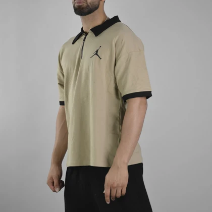 پولوشرت نیم زیپ اسپرت جردن مدل CMP-3E837 نسکافه ای