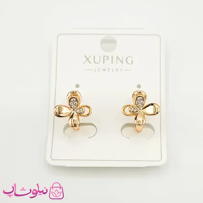 گوشواره حلقه‌ای دخترانه ژوپینگ مدل گل