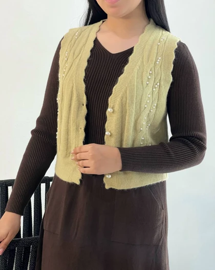 جلیقه بافت مروارید مدل 2 کد 5245