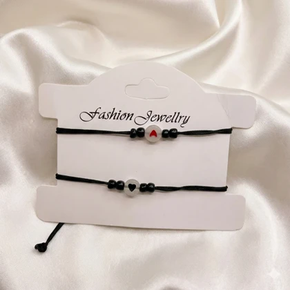 ست دستبند دو نفره کاپلی مدل «درخشش در تاریکی» | شب‌رنگ و فری‌سایز