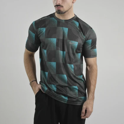 تیشرت ورزشی مردانه نایک مدل GMS-Dri Fit-4K0958 فیروزه ای