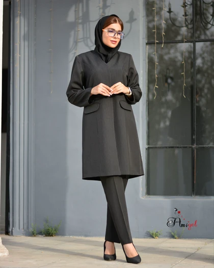 مانتو شلوار اداری آستردار درنا