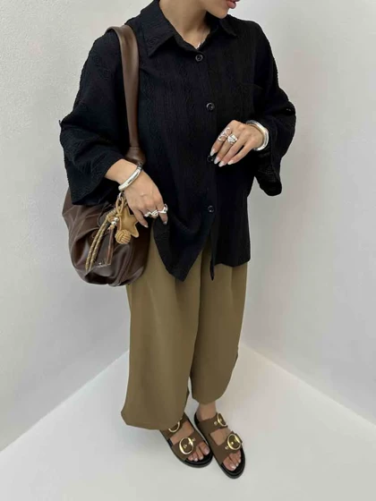 شومیز آستین دکمه