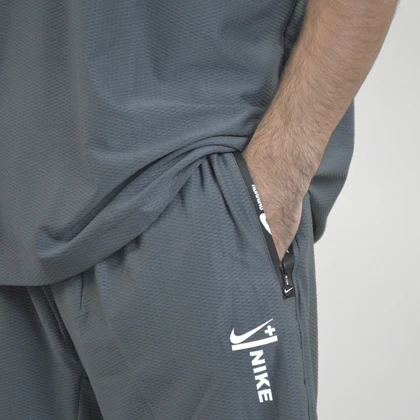 ست تیشرت و شلوارک اسپرت نایک مدل DS-4H0828 طوسی تیره