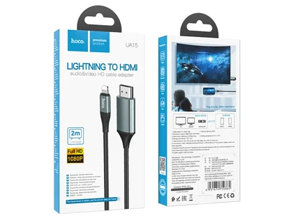 کابل لایتنینگ به اچ دی ام آی دو متری هوکو Hoco Cable Lightning to HDMI UA15