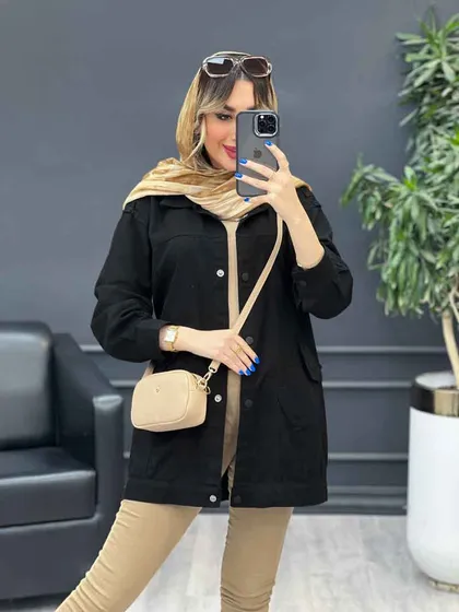 مانتو کتان سرشانه پاگن نیلیا