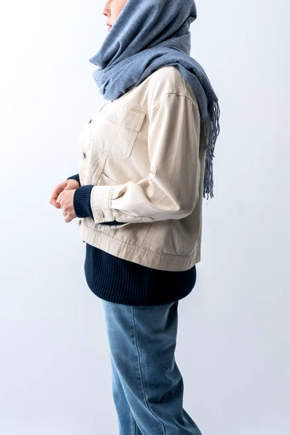 کت کتان جیب از رو زنانه