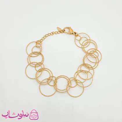 دستبند زنانه ژوپینگ مدل حلقه های تودرتو