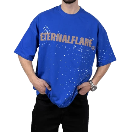 تیشرت آستین کوتاه مردانه آبی دونخ مدل ETERNALFLARE