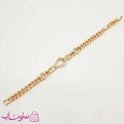 دستبند زنانه ژوپینگ مدل فرد نگین‌دار کد 2691