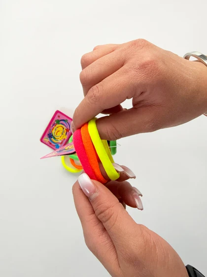 کش مو رنگی ساده بسته 6 عددی