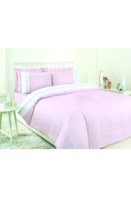 سرویس روتختی دو نفره Özdilek مدل Soft Linen ساتن - صورتی