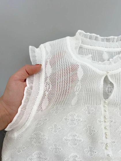 تاپ بافت یقه چین کد 4288