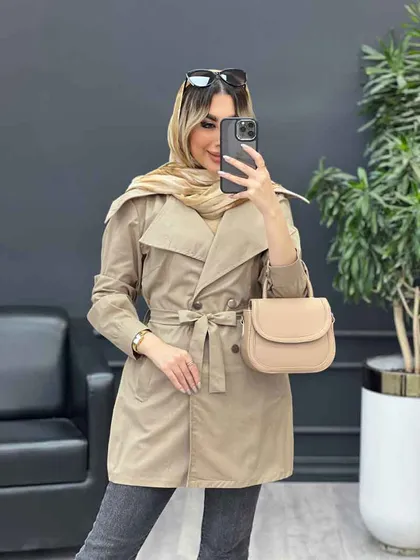 مانتو کمردار دو جیب