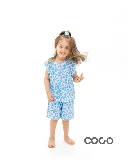 ست راحتی تاپ و شلوارک مادر تا فرزند COCO دخترانه و پسرانه s00896