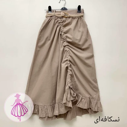 دامن لینن گتی بلند در رنگبندی متنوع(کد1454)