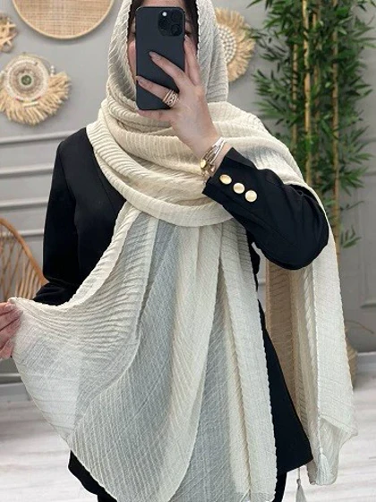 0252- شال لینن پلیسه