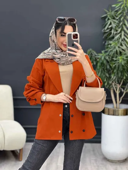 مانتو لینن شش دکمه