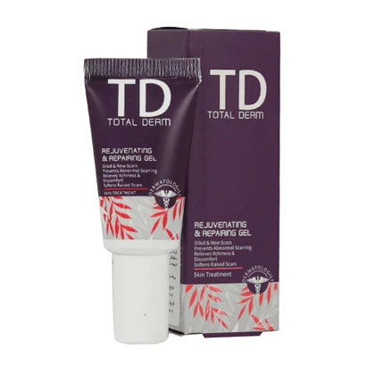 ژل ترمیم کننده و جوانساز پوست صورت توتال درم 15 میل