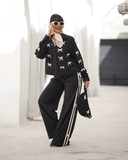 ست شومیز شلوار مدل پاپیونی