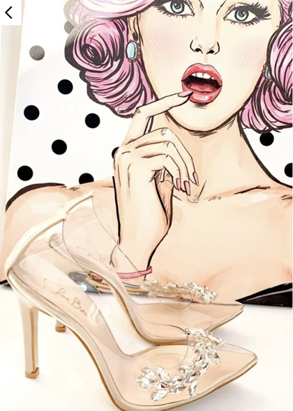 کفش طلقی پاشنه‌بلند FLOWER