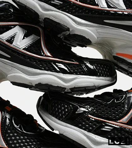 کفش کتانی مردانه و زنانه مشکی نارنجی NEW BALANCE 1064