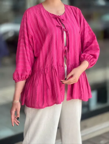 مانتو پاپیونی چین‌دار کد 530