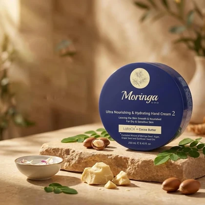 کرم دست فوق مغذی و آبرسان مورینگا امو مدل 02 مناسب پوست خشک و حساس 250ml
