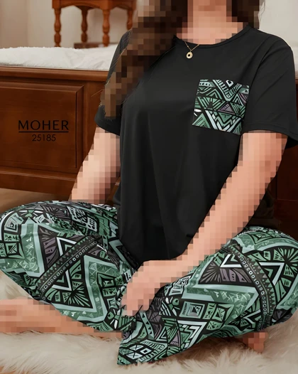 ست تیشرت و شلوار راحتی سایز بزرگ