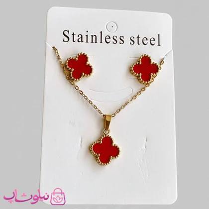 نیم ست زنانه مدل ونکلیف قرمز کد 1691